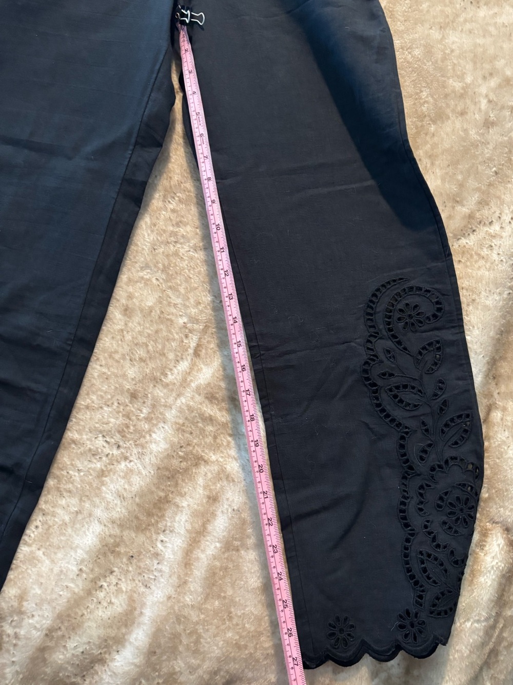 Sézane - Fausto Trousers - Size 2/34 - Black Embroidery - Picture 11 of 12